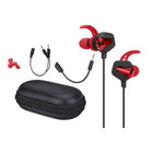 MARVO Wired HD Surround Stereo Soft Earbud Noise Cancelling In-Ear Gaming Earphone-Couleur noir et rouge, fiche 3,5 mm