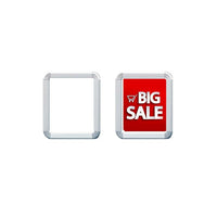 Futech – Support pour affiche SFR001, cadre à coins arrondis encliquetables, 13 po x 10 3/4 po x 3/4 po, aluminium, paq./2-Dimensions du cadre (po) : 11 larg. x 13 haut. ; dimensions de l'affiche (po) : 8 1/2 larg. x 11 haut.
