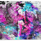 Designart – Art de rue sur toile, fille graffiti (PT3632-30-30)-Impression