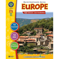 Classroom Complete Press World Continents Series Europe Book, Grade 5 - 8-Aligné sur les normes de votre état