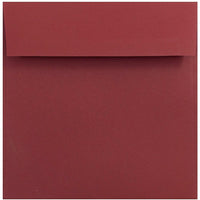 JAM Paper Enveloppes simples carrées, 6 x 6 po, rouge foncé, 50/paquet-Enveloppes simples carrées en papier rouge foncé