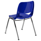 Flash Furniture – Chaise coquille empilable et ergonomique Hercules avec cadre chromé, siège de 16 pouces, bleu marine-Siège et dossier en plastique marine