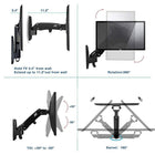 TV moniteur support mural Full Motion pivotant articulé pour écrans 17-27 po de North Bayou F120-B, Noir-Pivot: 180 °