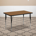 Flash Furniture – Table d’activités rectangulaire, dessus thermofusionné stratifié, pattes réglables, 30 larg. x 48 long., chêne-Surface résistant aux rayures et aux taches