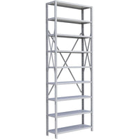 Metalware – Étagère enclenchable RK403, 9 tablettes, 36 x 18 x 100 (po), gris pâle-Système de tablettes ajustables offrant un espace de rangement solide, mais économique qui convient à vos besoins
