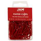 JAM Paper – Trombones standard, rouge, 6 paquets de 100, total de 600 (2185200g)-Longueur : 1 1/8 po