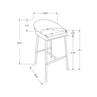 Monarch Specialties - 2296 Tabouret De Bar - Lot de 2/Blanc/Base Chrome/Hauteur Comptoir - Paquet de 2-Pieds en métal chromé robuste et stable avec repose-pieds
