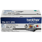 Brother TN221 Standard Yield Black Toner Cartridges, 2 Pack-2 500 pages par cartouche en moyenne (1), 5 000 pages par paquet de 2 (2)