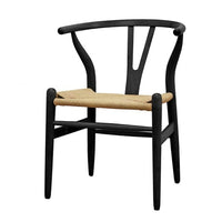 Nicer Furniture - chaise Wishbone Wegner - noir - paquet de 2-Design moderne du milieu du siècle.