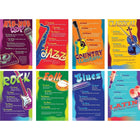 North Star Teacher Resources – Ensemble à babillard, genres de musique, 8/paquet (NST3059)-Dimensions : 17 haut. x 11 larg. (po)