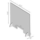 Partition Protège-éternuements Mark Maker, 47,5 "L x 31,5" H - Acrylique-Disponible avec des pieds en acrylique pour se tenir facilement sur les comptoirs pour une portabilité et une installation rapide sans outils requis.