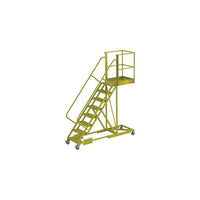 Tri-Arc – Échelle roulante à cantilever qui supporte 80 po, striée, 99 x 99 po (UCS500830242)-Matériau du cadre : Acier