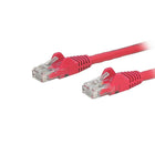 StarTech Câble de raccordement Ethernet Cat6 avec connecteurs antiaccrochements RJ-45, 30 pi, rouge (N6PATCH30RD)-Protecteurs de pinces pour connecteur RJ-45 empêchent le câble de s’accrocher ou de briser pendant l’installation