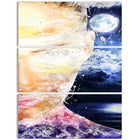 Designart – Art de rue sur toile, clair de lune à travers son regard (PT3611-3P)-Impression