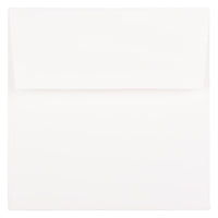 JAM Paper Enveloppes blanches semi-glacées de 5,5 x 5,5 po, 250/paquet-Enveloppe carrée en papier blanc semi-glacé