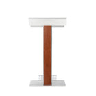 Urbann - Lutrin Y55 avec roulettes, aluminium et bois, cognac-Usage : Discours