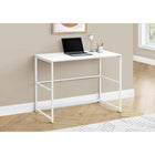 Monarch Specialties - 7775 Bureau 40 po - Blanc/Metal Blanc-Polyvalent dans n'importe quel bureau à domicile, fini de tous les côtés