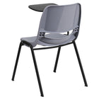 Flash Furniture – Chaise coquille ergonomique avec tablette rabattable à droite, gris (RUTEO1GYRTAB)-Pour l'usage commercial