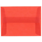 JAM Paper Enveloppes translucides A1, rouge primaire, 250/paquet-Enveloppes en papier translucide rouge primaire