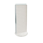 Azar Displays – Présentoir rotatif de comptoir à panneaux perforés sur 2 côté, 20 x 8 po, blanc (700508-WHT)-Le présentoir à deux côtés repose une base rotative en plastique transparent, qui offre un accès facilité aux clients