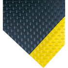 Wearwell – Tapis de couloir Diamond-Plate nº 385, 3 pi x 75 pi, noir/jaune-Tapis de couloir industriel de pointe pour un usage à l'intérieur