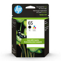 HP 65 Ens. 2 cartouches d'encre noire et tricolore d'origine (T0A36AN)-Couleurs: Noir, tricolore