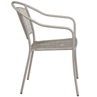 Chaise de patio avec accoudoirs et dossier arrondi, intérieur/extérieur, gris pâle (CO-3-SIL-GG)-Dossier rond courbé