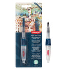 Derwent - Pinceau à eau à bouton poussoir - pointe fine-Idéal pour une utilisation avec des peintures et crayons solubles dans l'eau