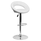 Nicer Furniture - tabouret de bar la lune - blanc - 2 pièces-Base en forme de cloche chromée pour la stabilité