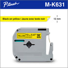 Brother - MK631 Ruban non laminé authentique pour étiqueteuses P-touch - 12 mm de largeur x 8 m de longueur - jaune avec texte noir-Parfait pour les applications quotidiennes d'étiquetage à la maison, au bureau à domicile, à l'école ou pour les loisirs