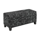 Cayman – Tabouret de rangement 2006-BK, tissu imprimé écritures noir-Tissu contemporain imprimé écritures