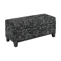 Cayman – Tabouret de rangement 2006-BK, tissu imprimé écritures noir-Tissu contemporain imprimé écritures