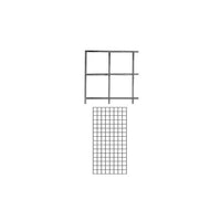 Wamaco - Panneau grillagé de 2 pi x 5 pi, noir, paquet de 2-Solution idéale pour vitrine de commerçant, foire commerciale et présentoir multiusages