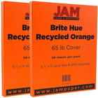 JAM Paper Papier cartonné recyclé de couleur vive, lisse, 8 1/2 x 11 po, orange, 100 feuilles/rame-Orange