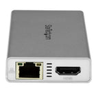 StarTech ® Adaptateur multiport USB-C pour portatifs, argent et blanc (DKT30CHPDW)-Boîtier compact et robuste permettant portabilité et fiabilité, doté d'une élégante finition blanche et argentée