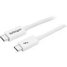 StarTech - Câble Thunderbolt 3, 20 Gb/s, 6,6 pi, blanc (TBLT3MM2MW)-Compatible avec vos appareils Thunderbolt, USB et DisplayPort