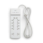 NXT Technologies - Dispositif antisurtension NX54318-CA NX54318, 10 prises, 2 ports USB, 6 pi, blanc-10 prises standard avec 2 ports USB-A (3,4 amp.)