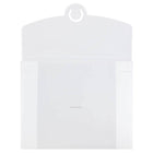 JAM Paper - Porte-documents circulaire avec rabat à insertion, 8 1/2 x 6 1/2 x 1/4 po, transparent givré, 24/paquet-Matériau : Plastique