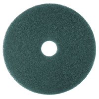 3M - Tampon de nettoyage bleu, 432 mm (17 po) Diametre, Paquet de 5-Fait de fibres de nylon et de polyester formant une structure ouverte non tissee