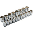 Dynamic Tools – Ensemble de 19 douilles, 12 pans standards, à prise de 1/2 po, pour clés à chocs métriques 10 mm à 28 mm-Contient : 10, 11, 12, 13, 14, 15, 16, 17, 18, 19, 20, 21, 22, 23, 24, 25, 26, 27, 28 mm