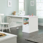 Sauder 66"W La Collection Craft Pro Series Table pour travaux - Finition White-La surface en mélamine est résistante à la chaleur, aux taches et aux rayures
