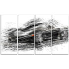 Designart – Voiture sport noire, grande toile de style galerie (PT2621-271)-Impression