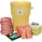 Zenith Safety - Trousses antidéversements 95 gallons, matières dangereuses, avec baril de récupération mobile-Contenu : 100 tampons absorbants (15 x 17 po), 10 remblais tubulaires absorbants (3 x 120 po), 8 coussins absorbants (8 x 18 po), 1 tapis de canalisation (36 x 36 po), 1 ruban d’avertissement (3 po x 500 pi), 2 paires de gants en nitrile, TTG (11), 2 paires de lunettes de sécurité, 2 combinaisons microporeuses, TG, 10 sacs à déchets (26 x 36 po)