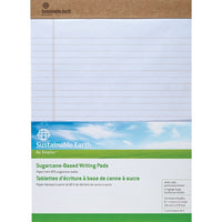 Sustainable Earth by Staples - Tablettes à écrire à base de sucre de canne, 8 1/2 l x 11 po H, blanc, 50 feuilles, paquet de 2-Feuilles perforées