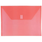 JAM Paper Enveloppes plastiques avec fermeture VELCRO, livret lettre, 9,75 x 13 po, poly rouge, 12/paquet-Enveloppe en poly