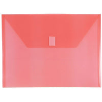 JAM Paper Enveloppes plastiques avec fermeture VELCRO, livret lettre, 9,75 x 13 po, poly rouge, 12/paquet-Enveloppe en poly