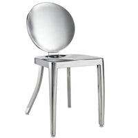 Nicer Furniture - chaise d'appoint Kong - acier inoxydable - paquet de 2-Design contemporain avec construction en acier inoxydable durable