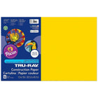 Papier de construction Pacon Tru-Ray, 12" x 18", jaune, 250 feuilles-Papier au sulfite épais de 76 lb, 100 % teint en cuve avec des fibres plus longues et plus résistantes.