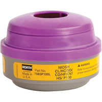Cartouches pour filtre de respirateur combiné P100 de série N pour gaz/vapeur, SEI604, tampons filtres/cartouches, paq./6-Description : vapeurs organiques et gaz acides avec filtre à particules P100
