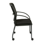 Pro-Line – Chaise d’invité avec dossier ProGrid et roulettes, noir-Accoudoirs en nylon